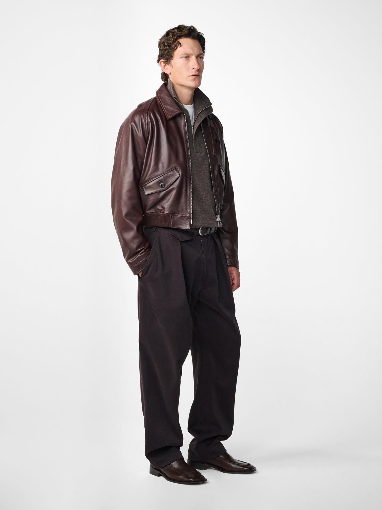 Kendal Leather Jacket in Oxblood