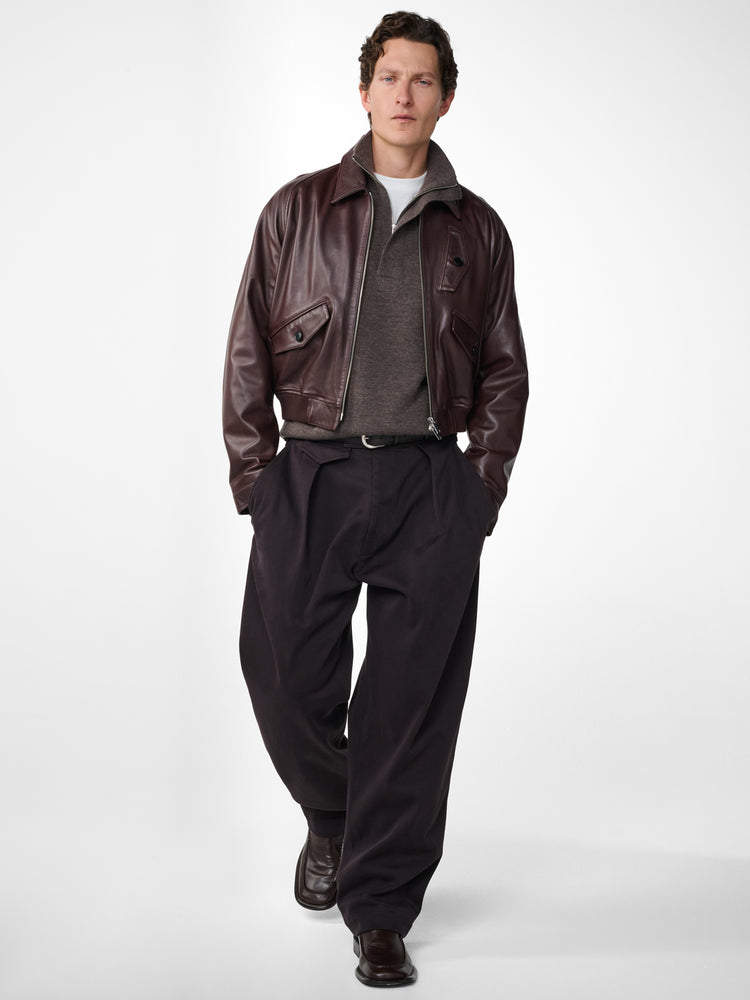 Kendal Leather Jacket in Oxblood