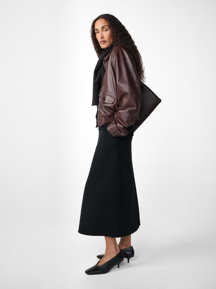 Savi Wool Skirt in Black