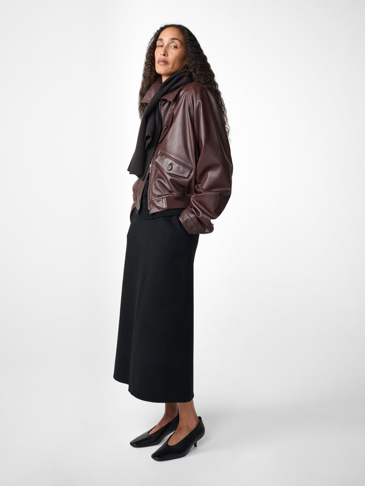 Savi Wool Skirt in Black