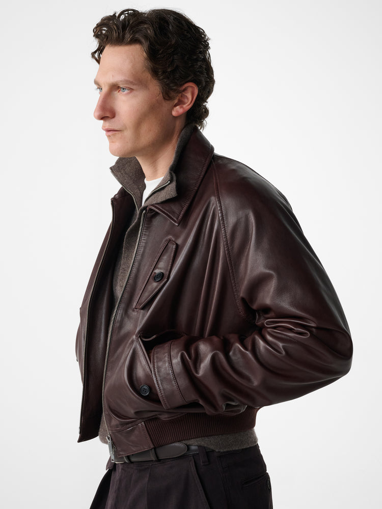 Kendal Leather Jacket in Oxblood