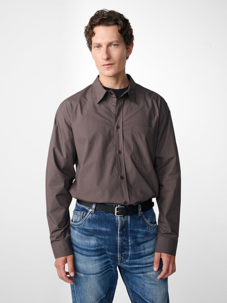 Kingston Poplin Shirt in Chocolate