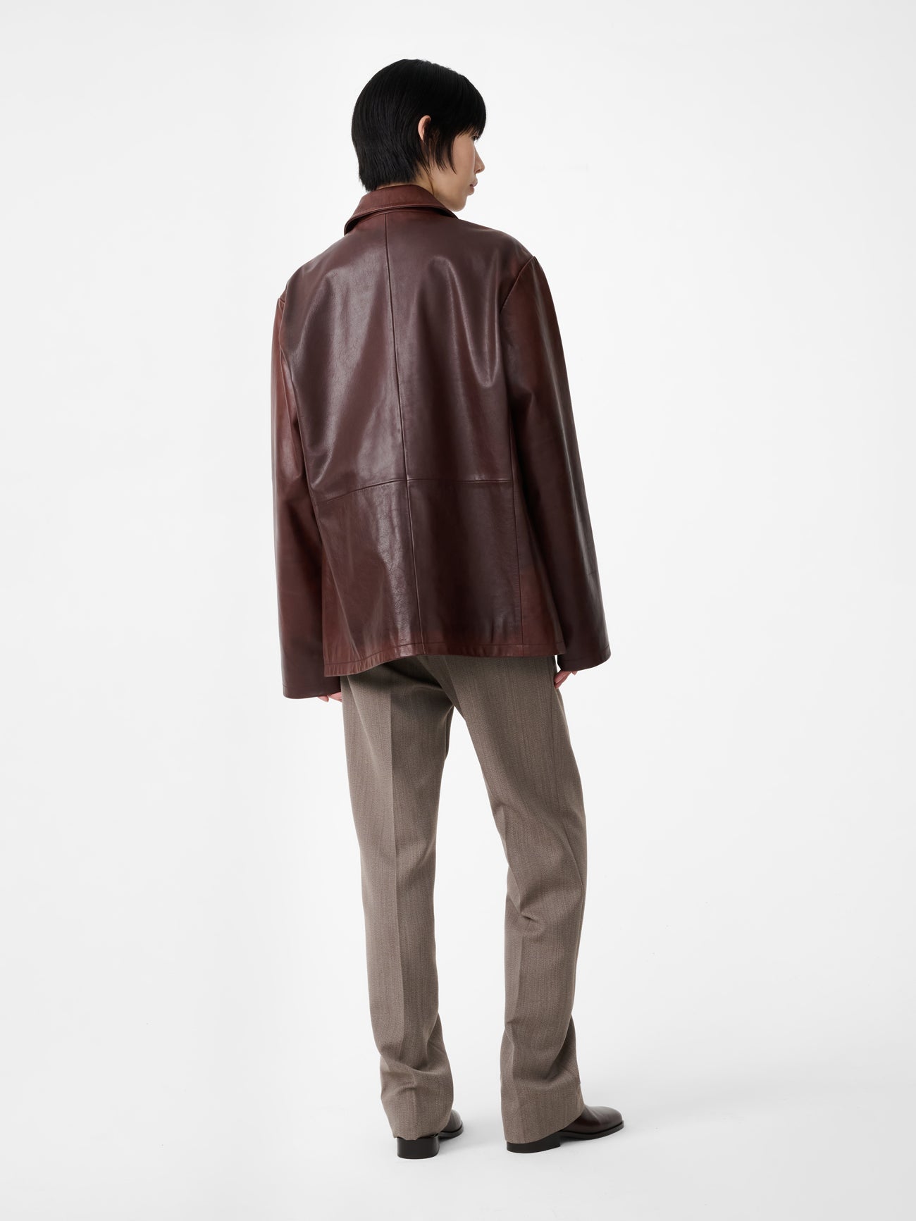 Landau Leather Jacket in Chestnut