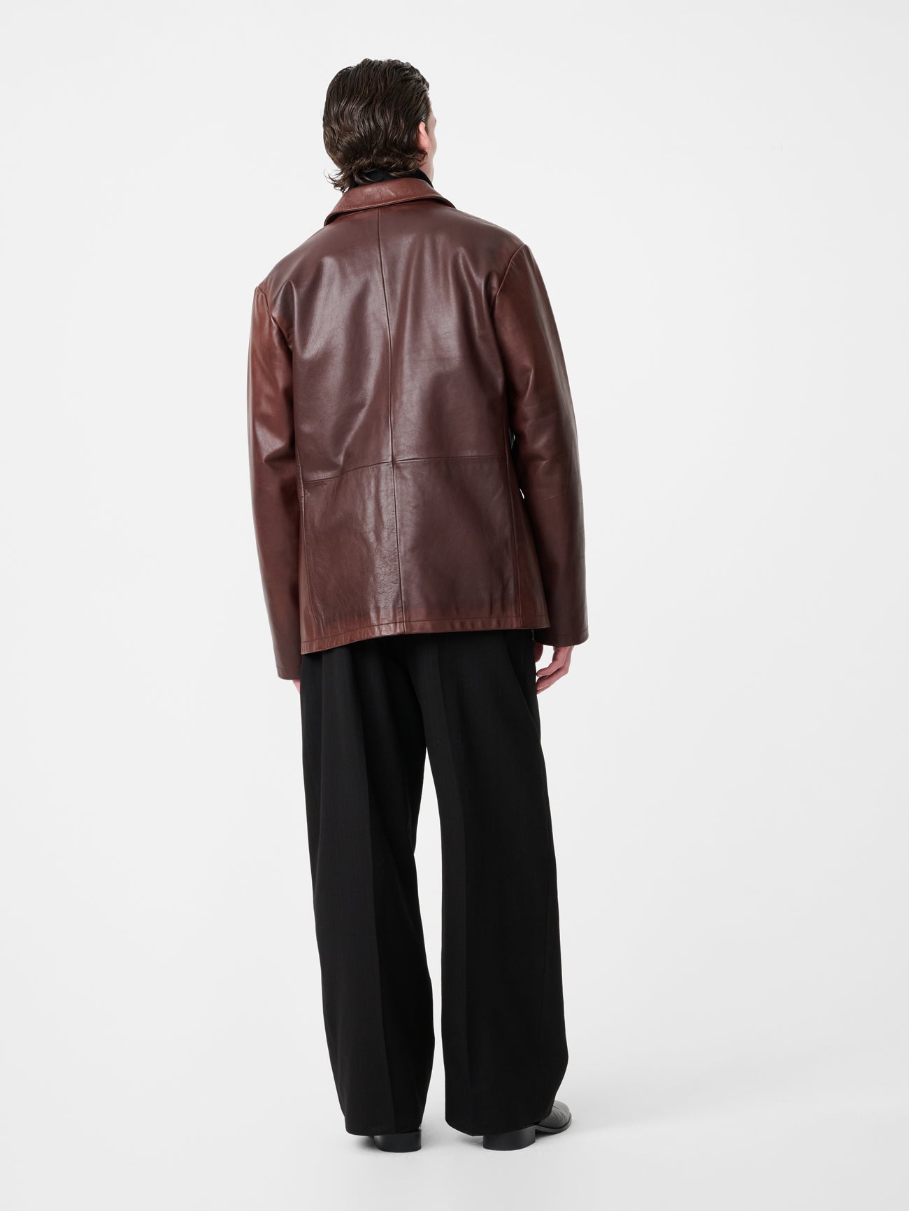 Landau Leather Jacket in Chestnut