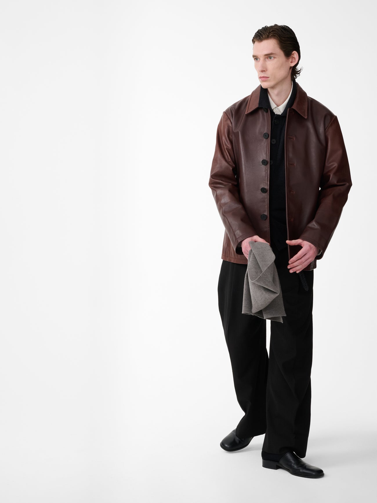 Landau Leather Jacket in Chestnut