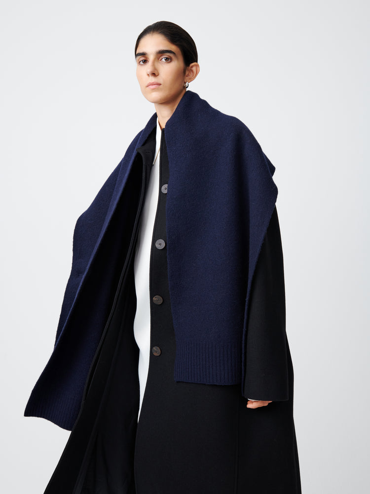 Leda Scarf in Darkest Navy