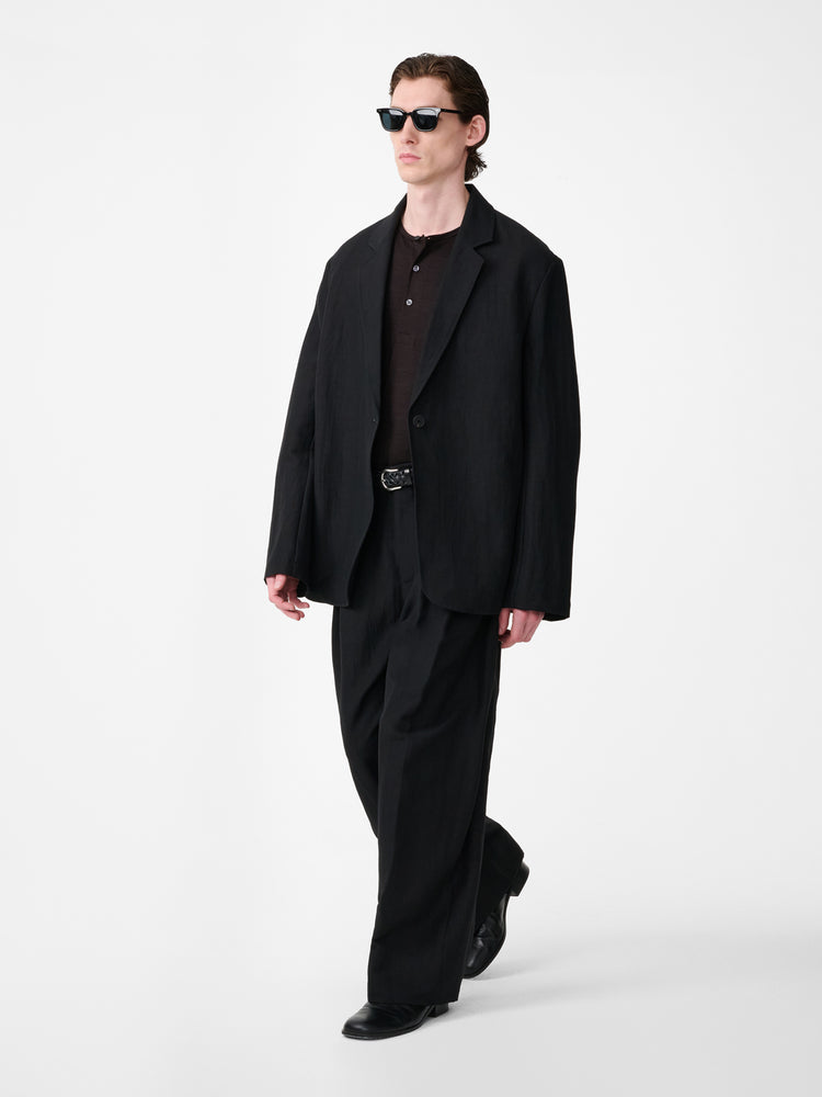 Line Linen Pant in Black
