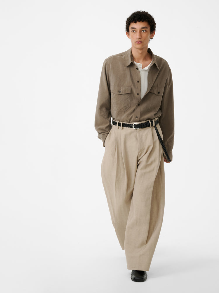 Line Linen Pant in Sand