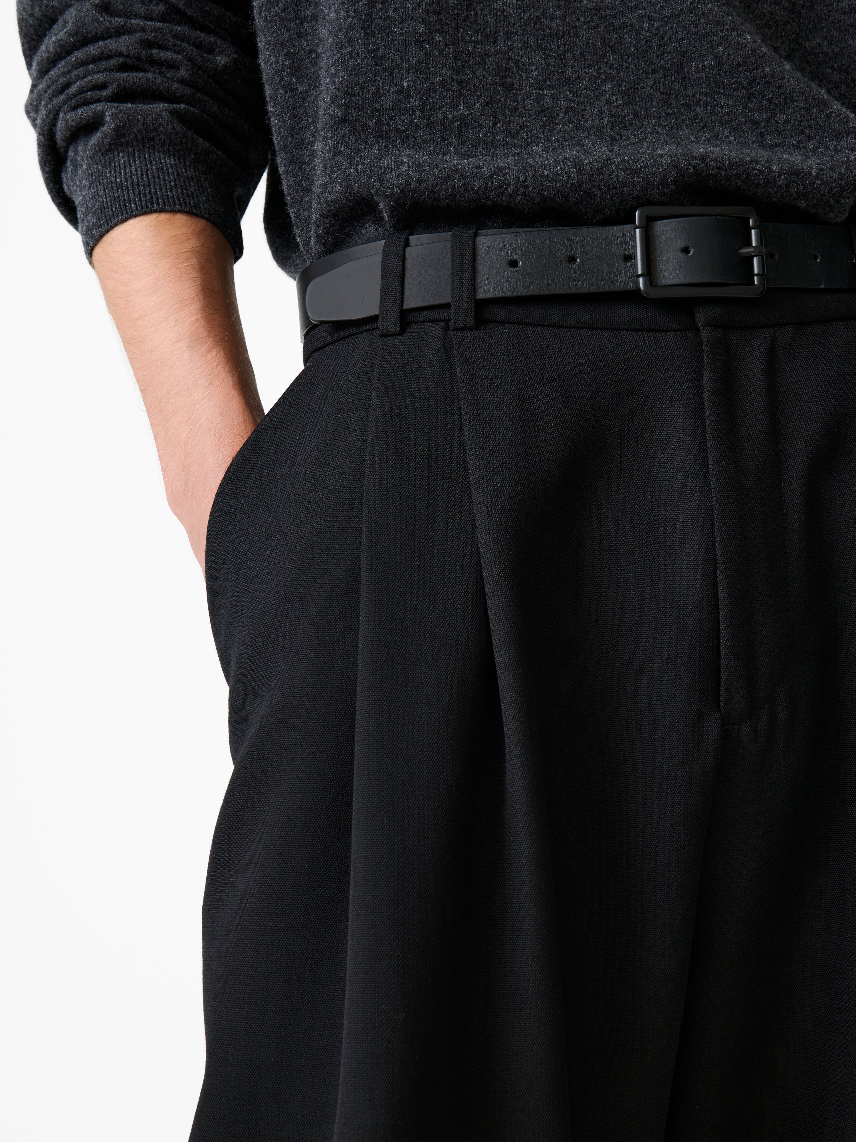 Line Pant in Black | Tailored Wool Trouser | Studio Nicholson