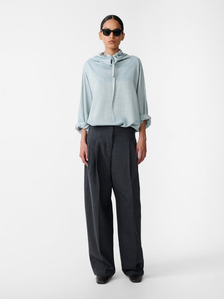 Lira Pant in Slate Melagne