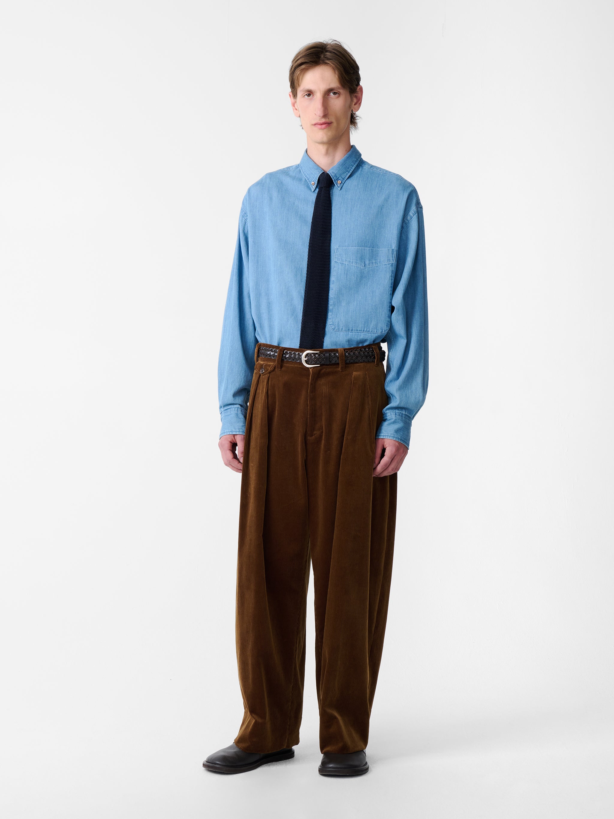 SN X BEAMS Plus Lisa Denim Shirt in Faded Wash – Studio Nicholson