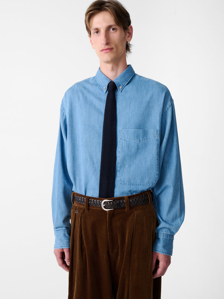 SN X BEAMS PLUS Lisa Denim Shirt in Faded Wash