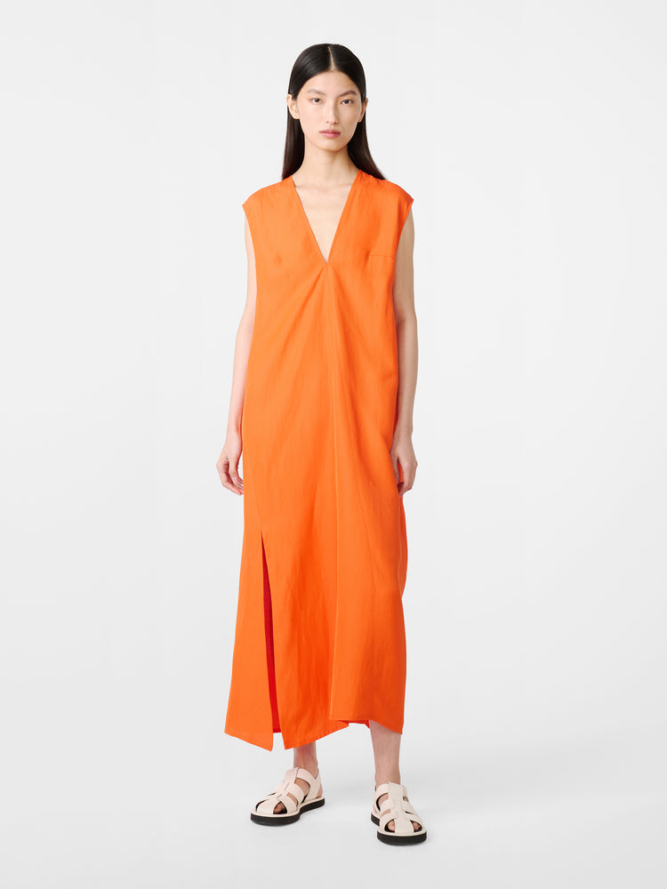 Lise Linen Dress in Clementine