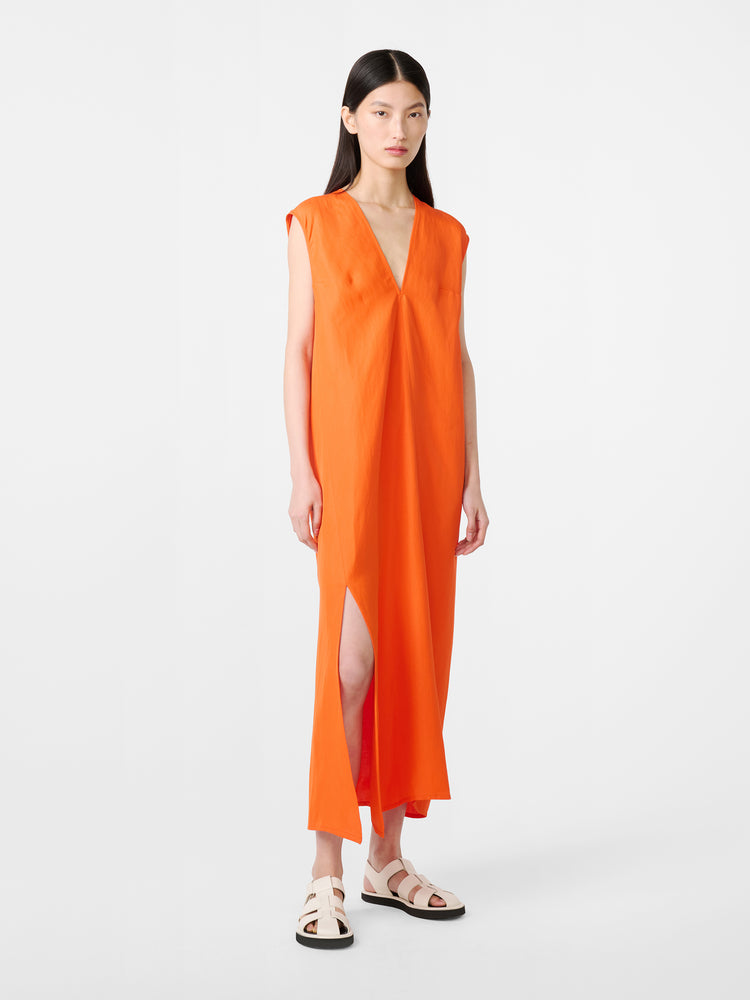 Lise Linen Dress in Clementine