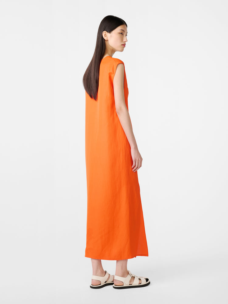 Lise Linen Dress in Clementine