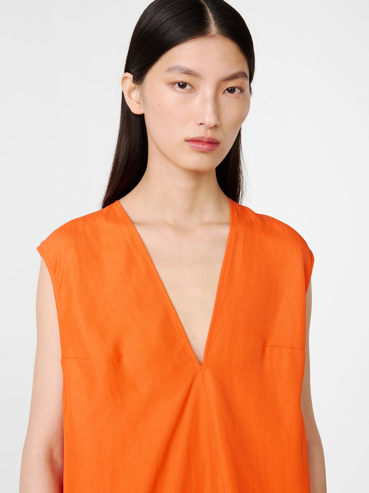 Lise Linen Dress in Clementine