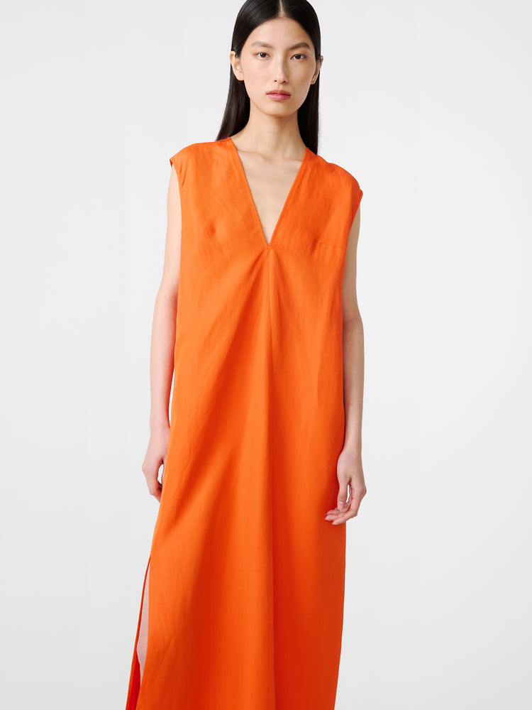 Lise Linen Dress in Clementine