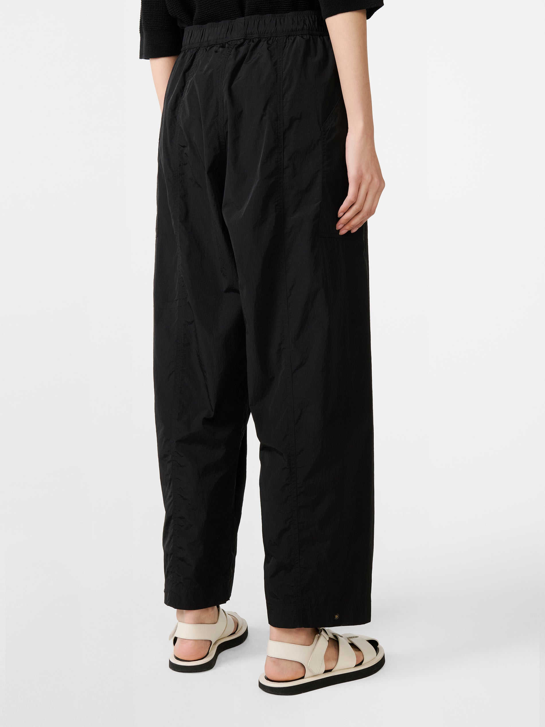 Lorca Nylon Drawstring Pant in Black
