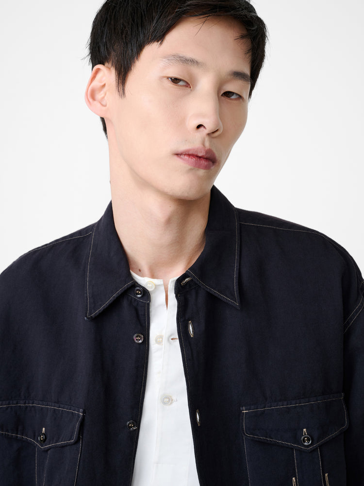 Louro Shirt in Black Grape - Studio Nicholson