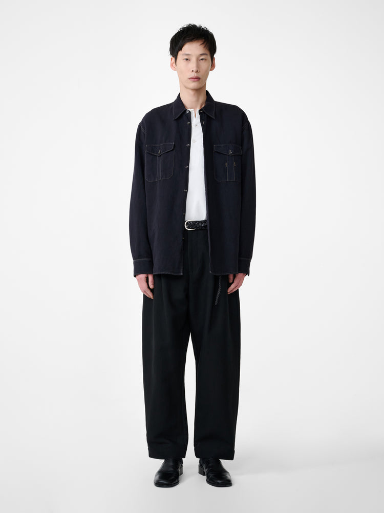 Louro Shirt in Black Grape - Studio Nicholson