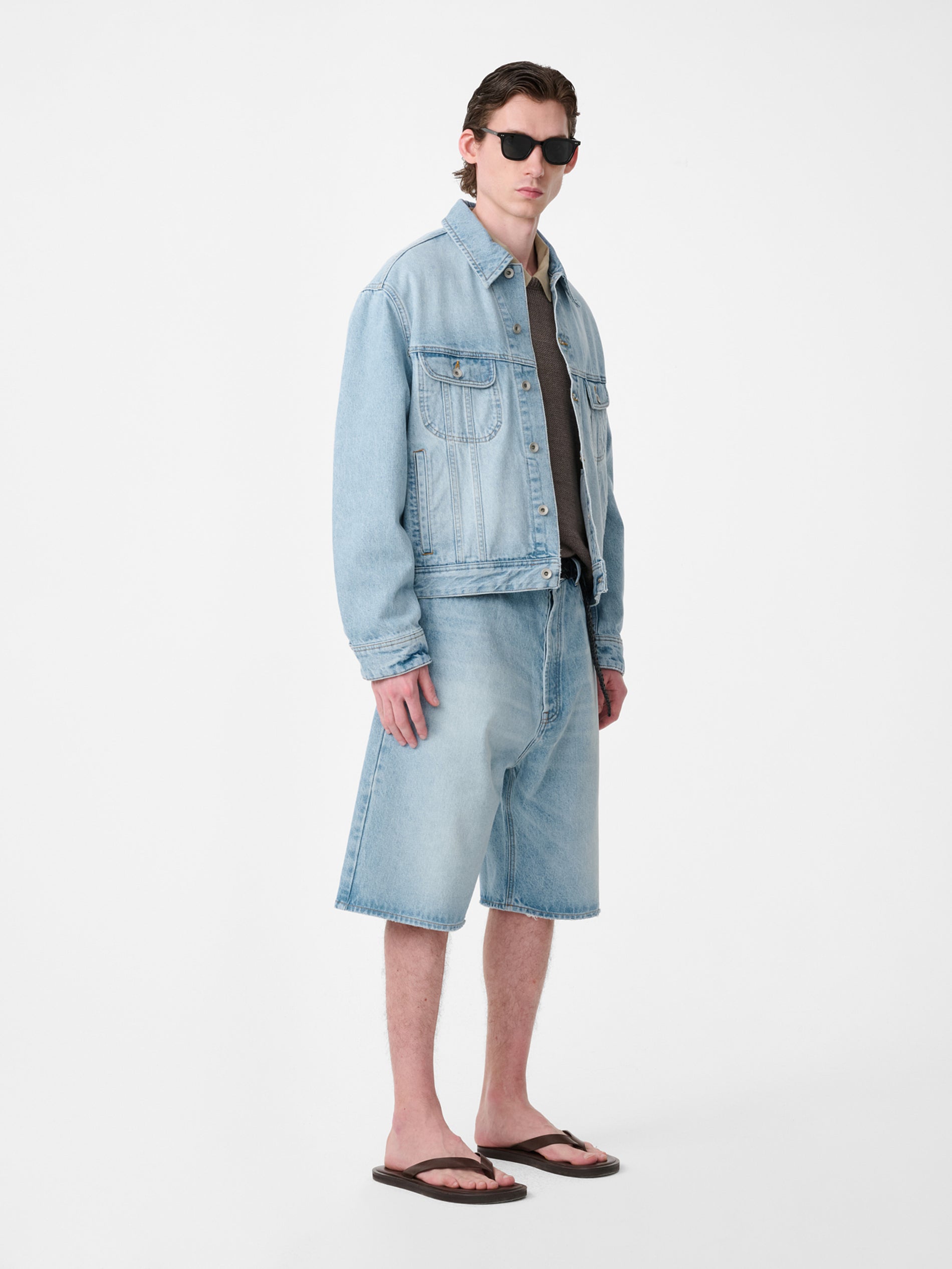 Marylebone Denim Short in Bleached Wash