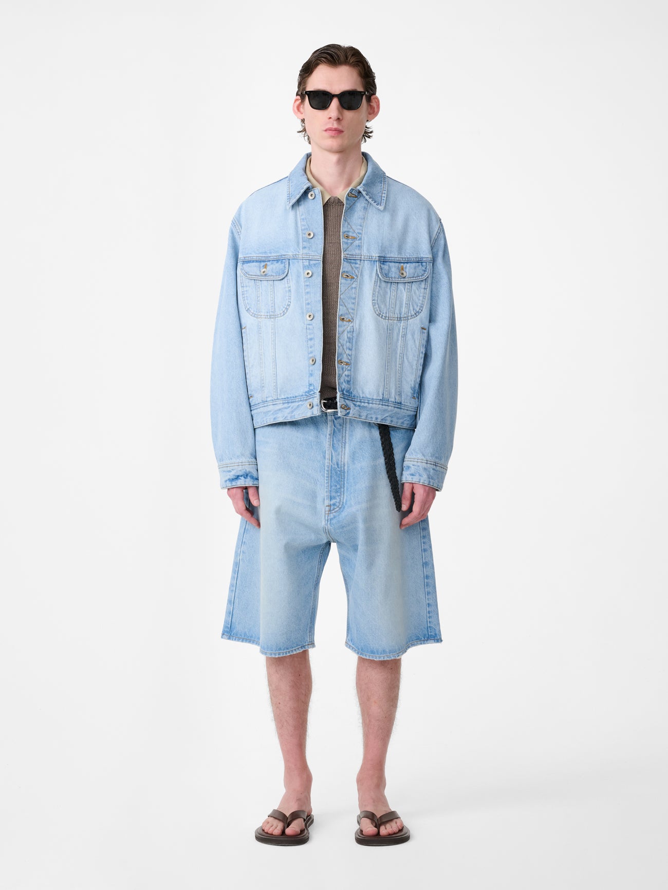 Men's Designer Marylebone Shorts | 14oz Denim | Bleached Wash