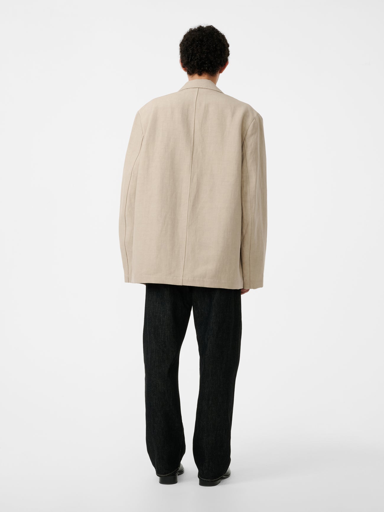 Marylebone Straight Leg Denim Pant in Black / White Weft