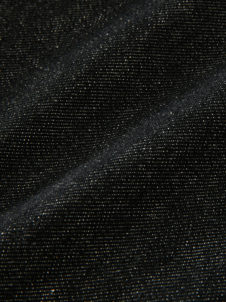 Marylebone Straight Leg Denim Pant in Black / White Weft