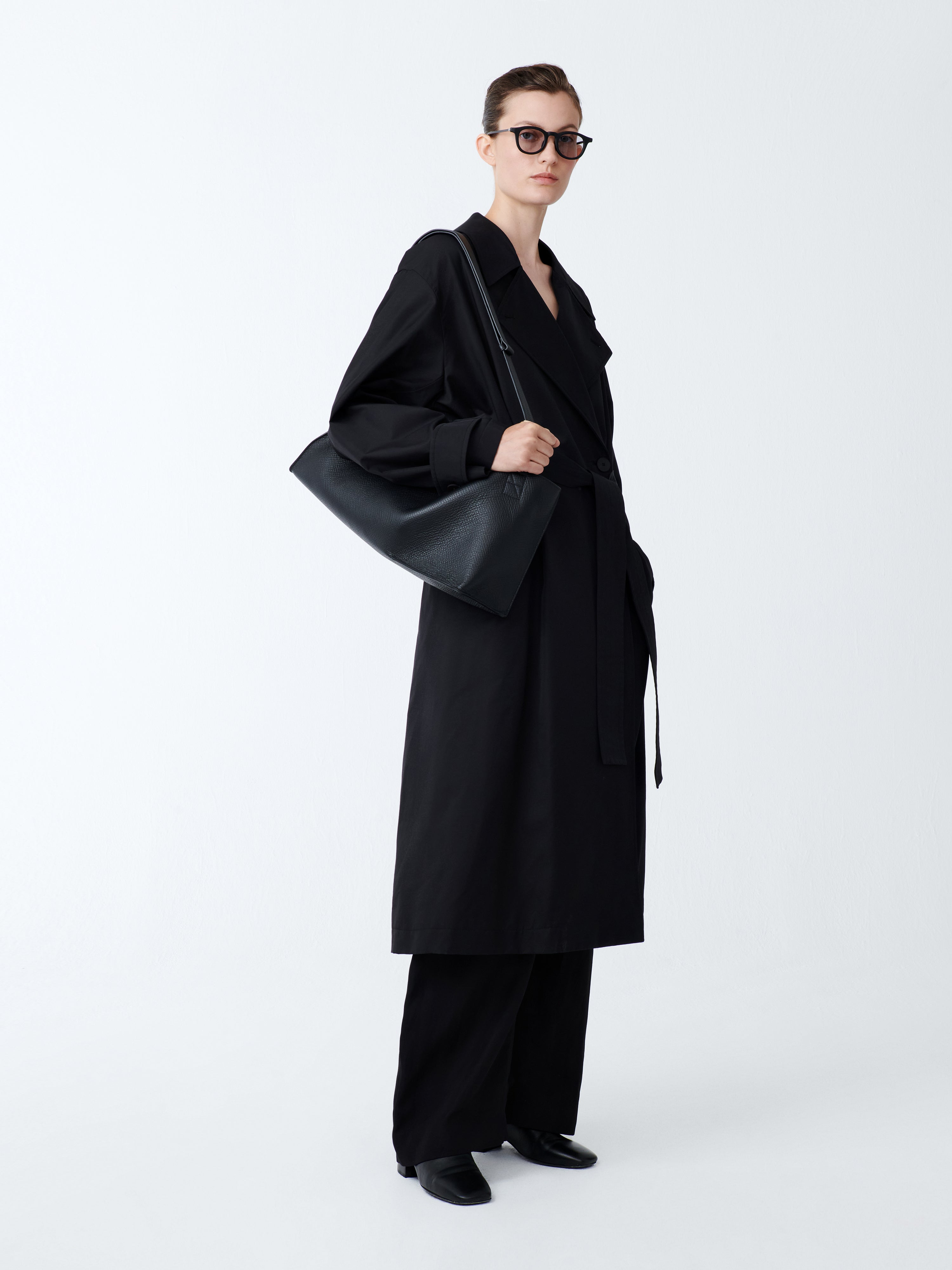 【新品】nicholson&nicholson 　MY TRENCH　38　黒 Mor Dress in Black | Belted Dress | Studio Nicholson