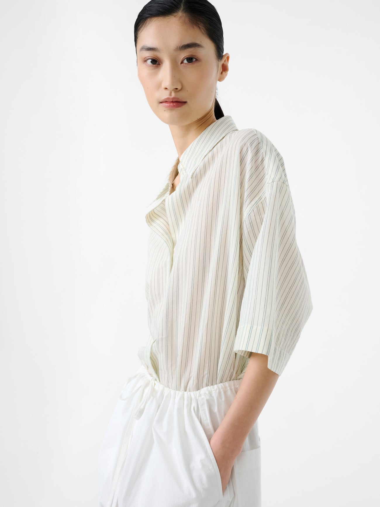 Merle Shirt in Parchment Stripe - Studio Nicholson