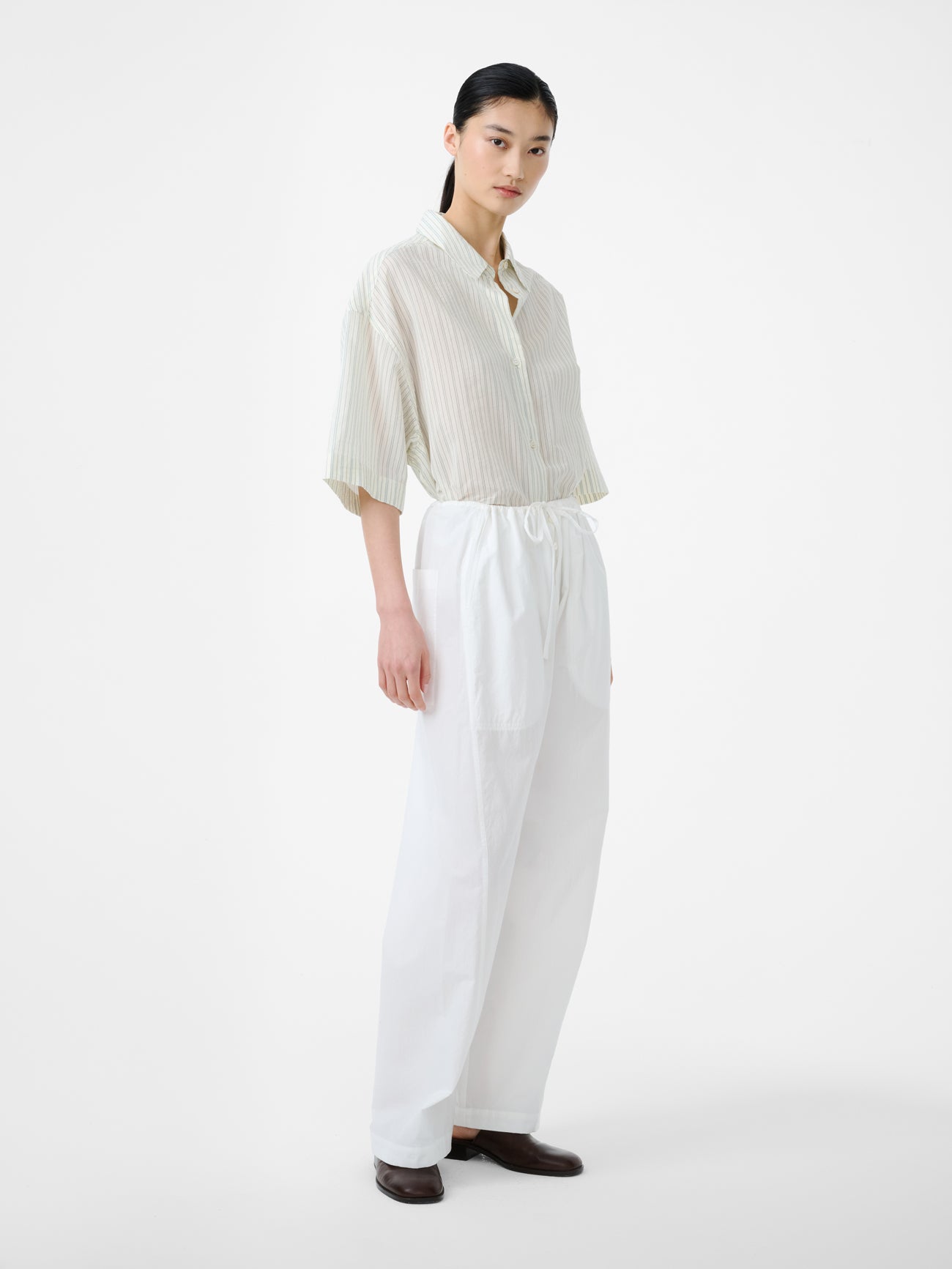 Merle Shirt in Parchment Stripe - Studio Nicholson