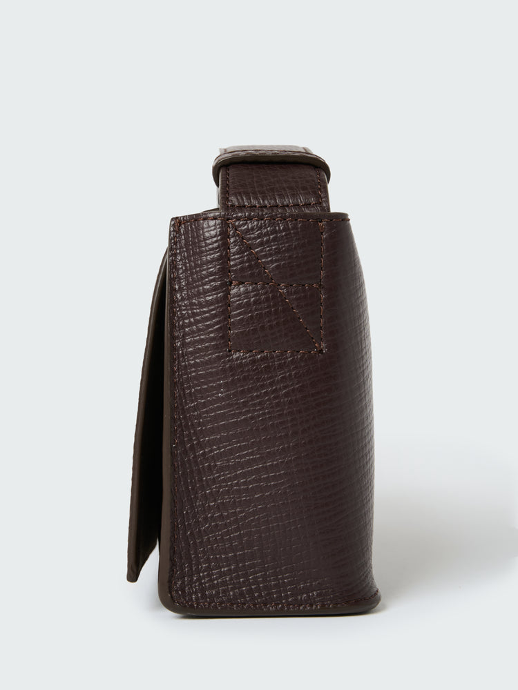 Meshi Mini Leather Bag in Conker