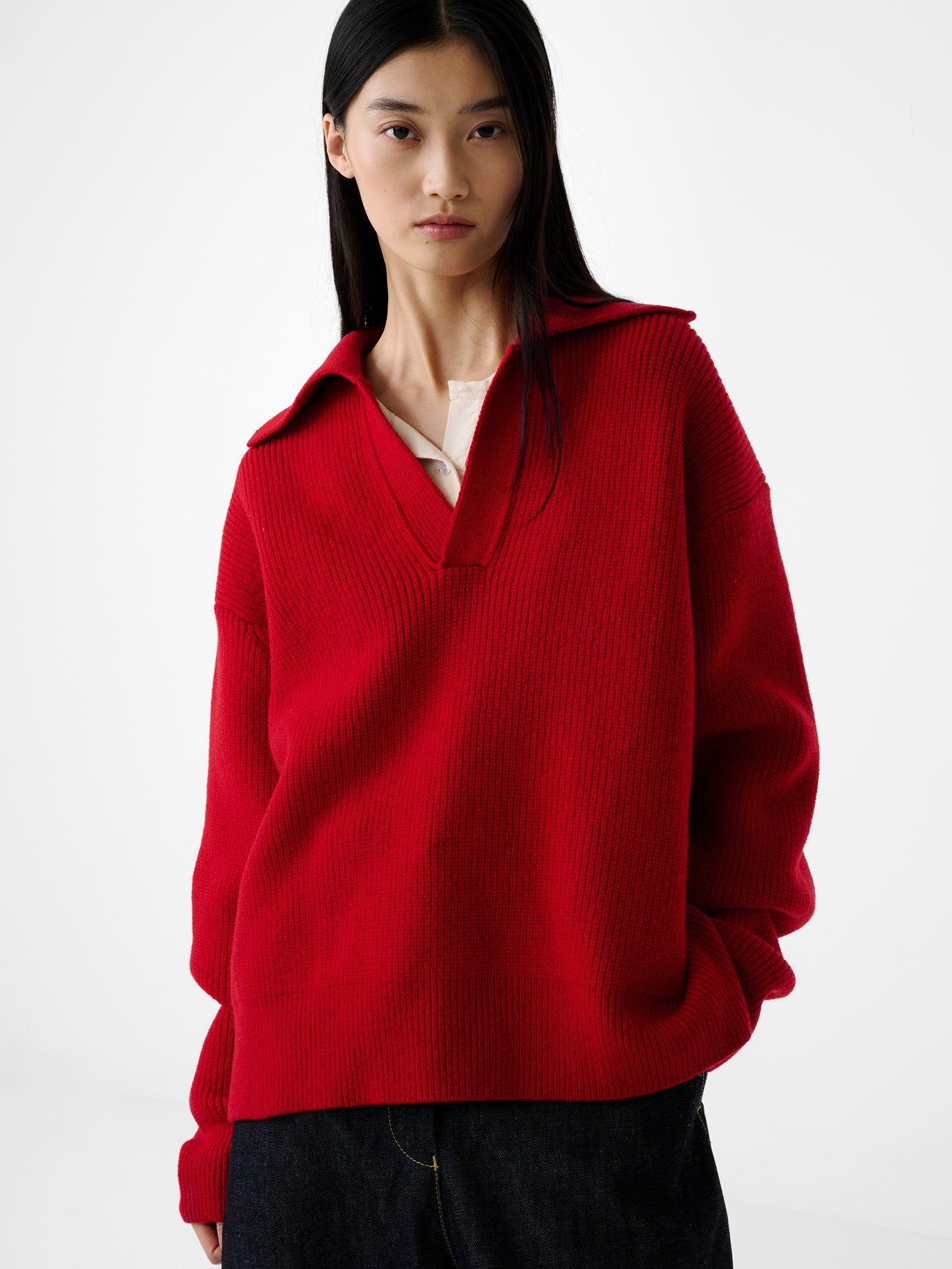 Nash Knit in Crimson - Studio Nicholson