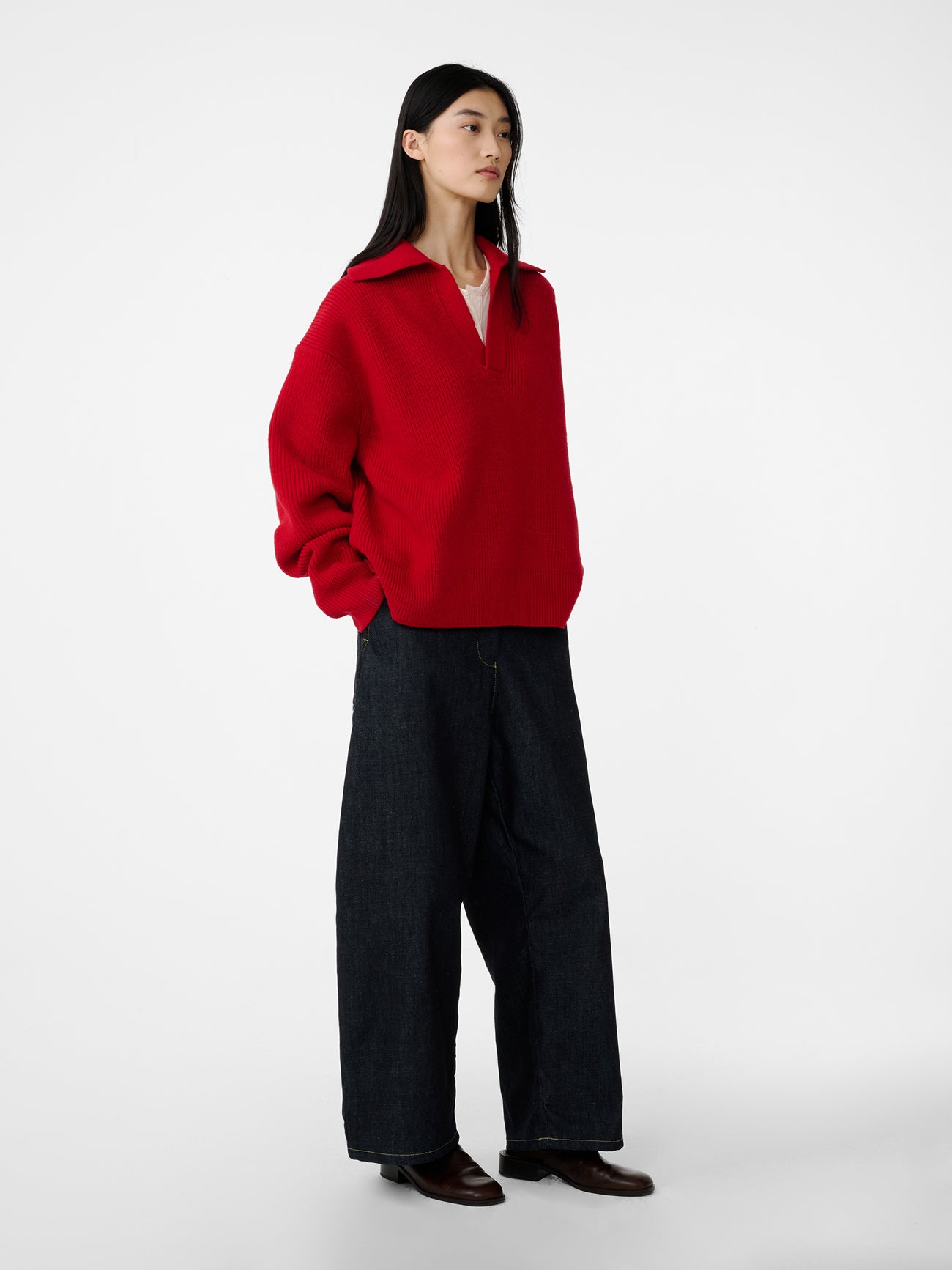 Nash Knit in Crimson - Studio Nicholson