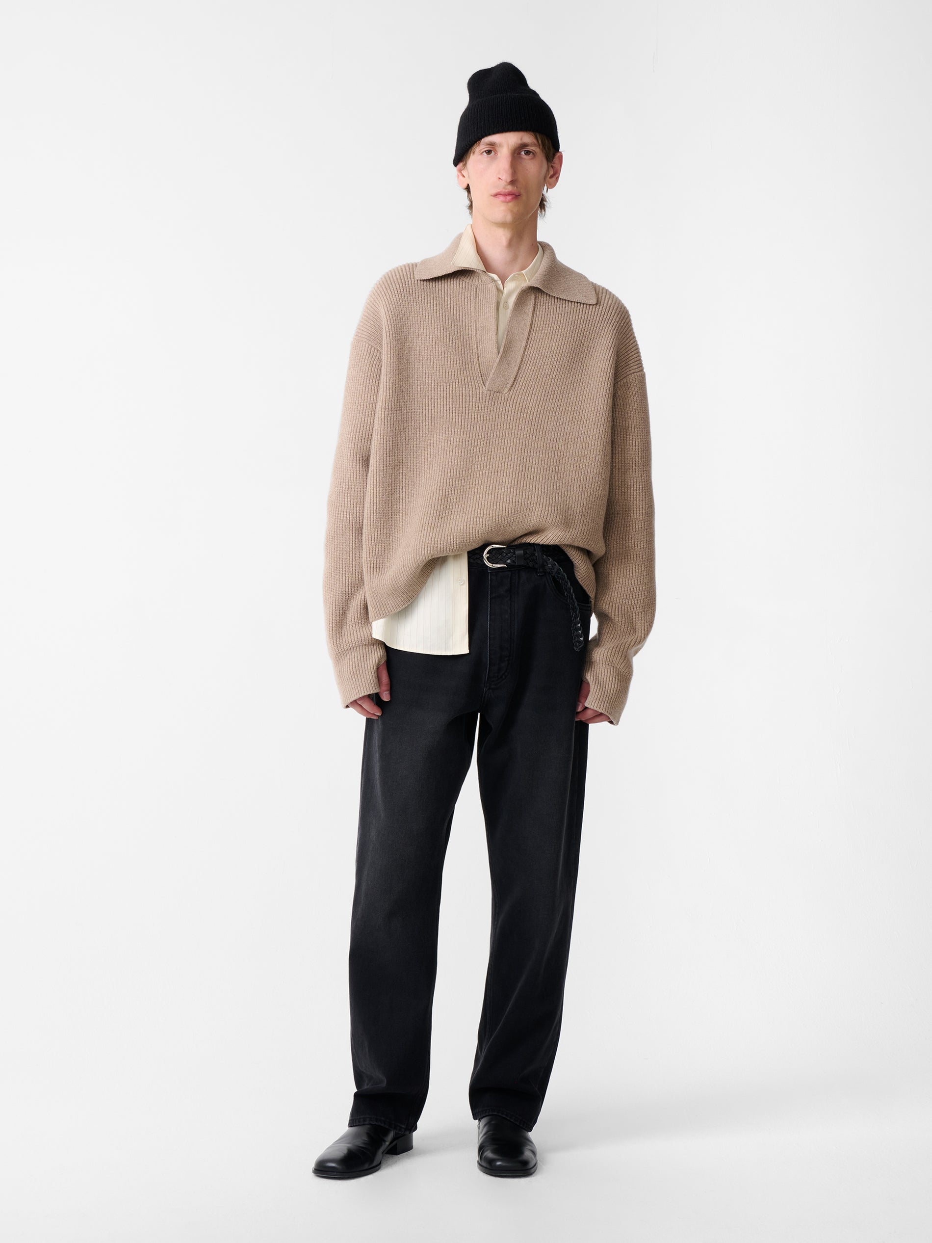 Nash Knit Polo in Oatmeal