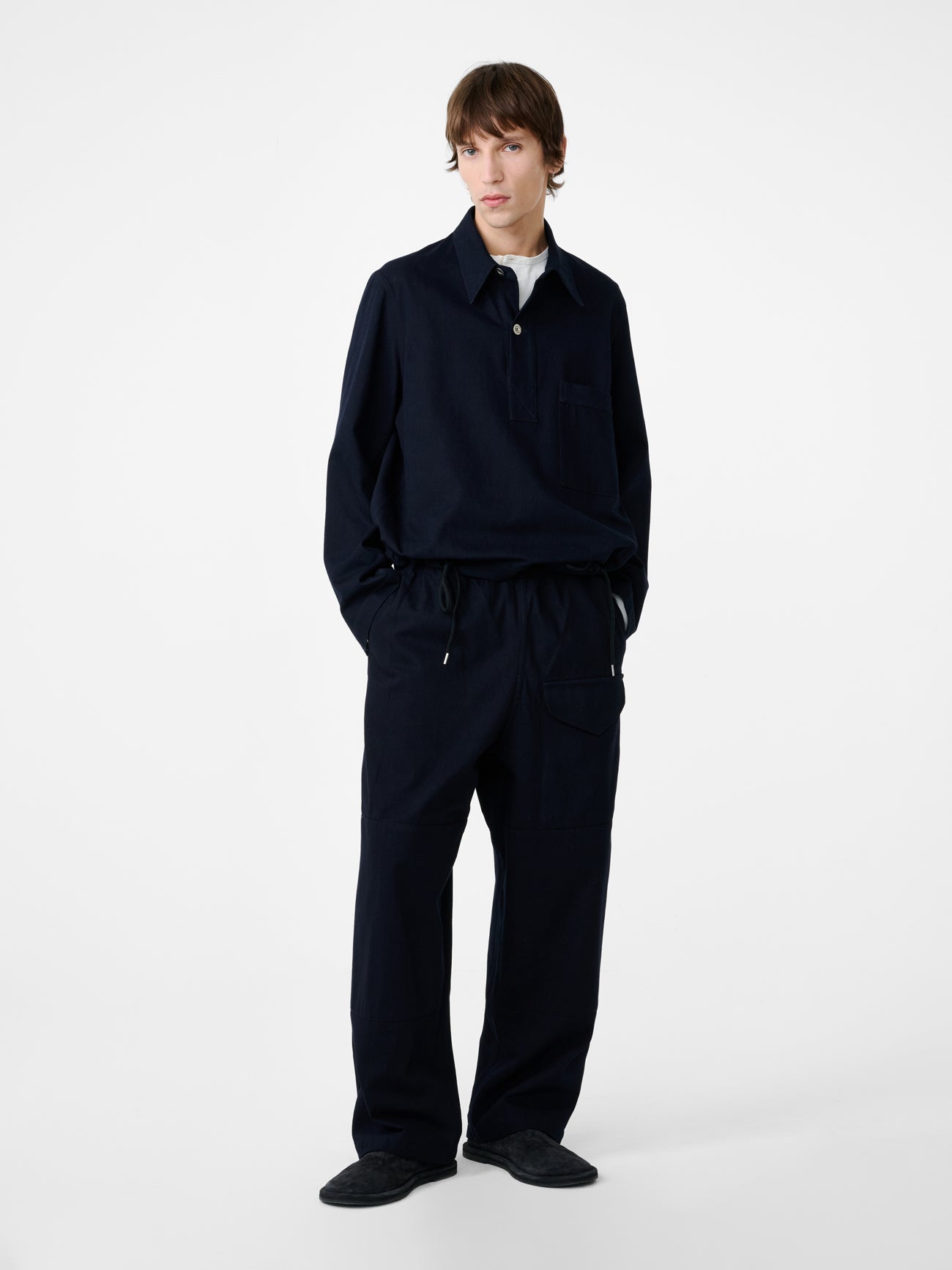 Nava Drawstring Pant in Indigo