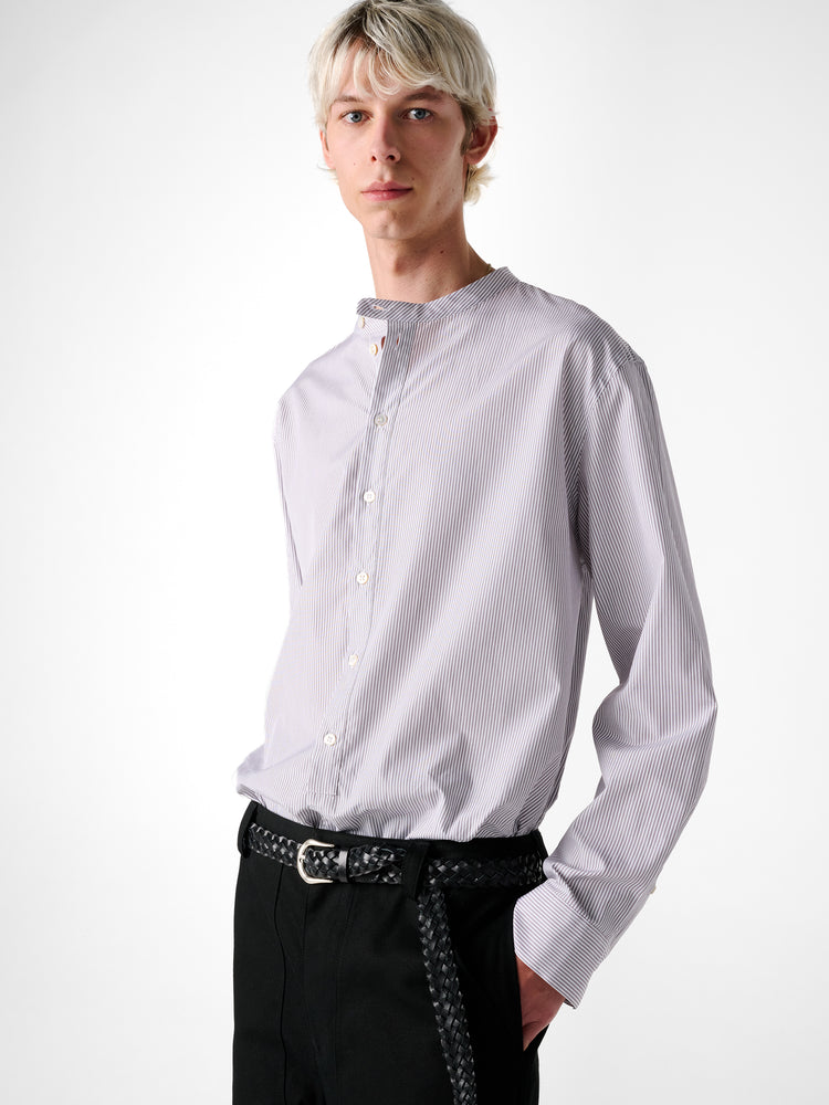 Nick Shirt in Grey / Red Stripe