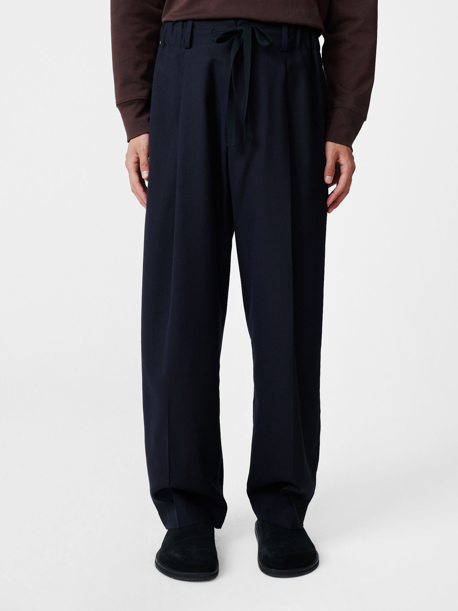 Noam Tropical Wool Pant in Darkest Navy - Studio Nicholson