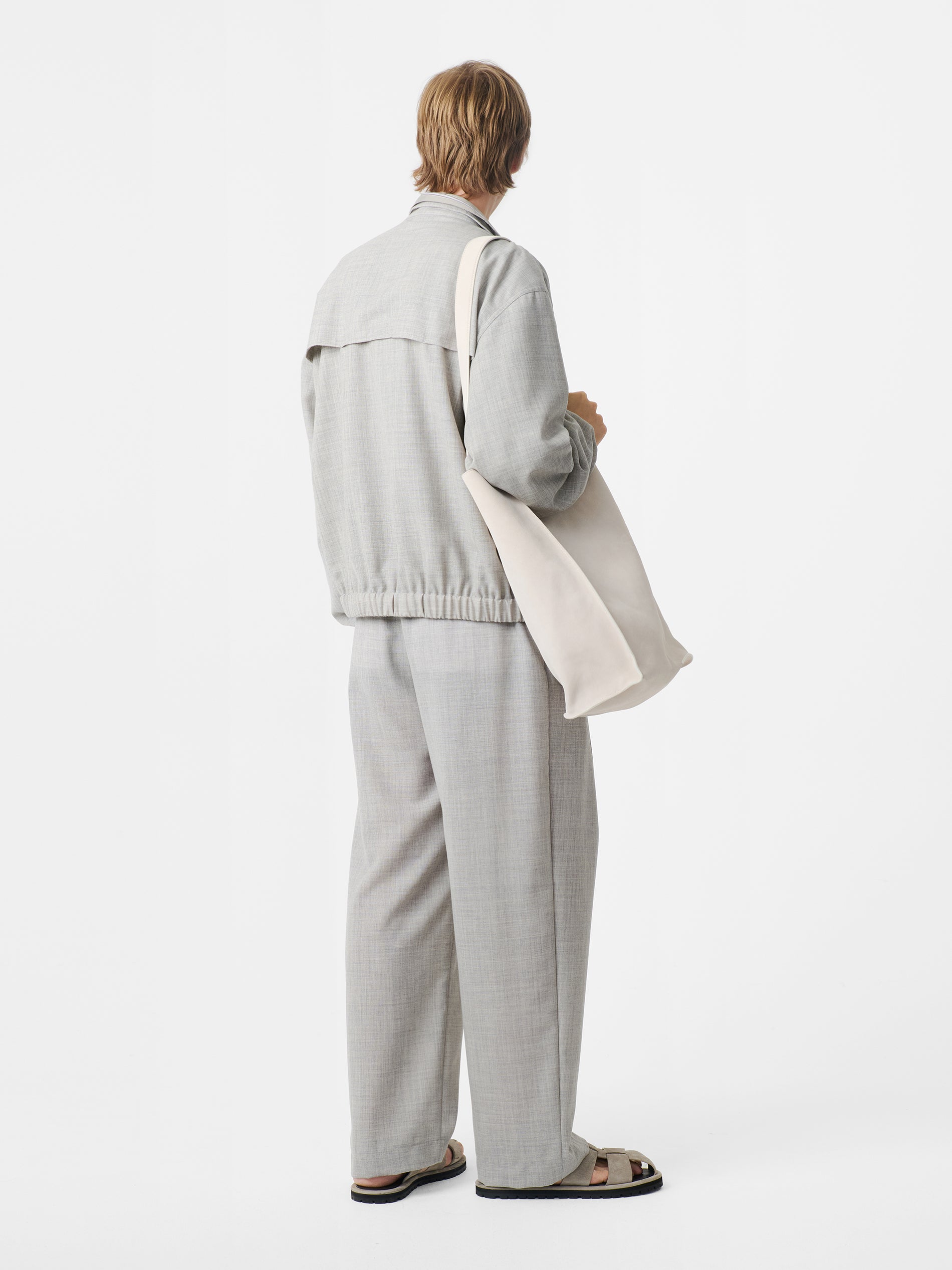 Noam Tropical Wool Pant in Ice Melange