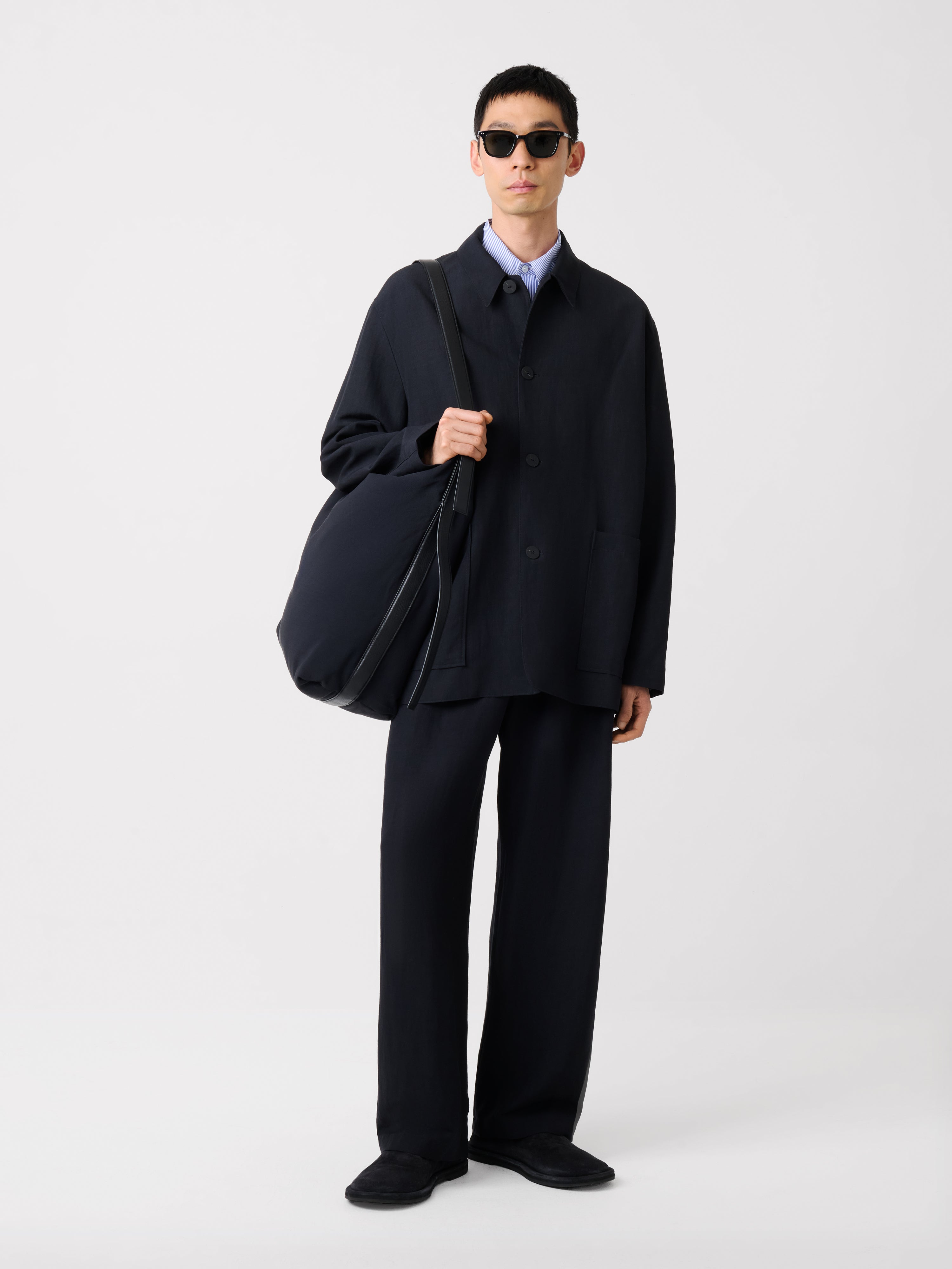 Alph Leather Bomber Jacket in Darkest Navy | Classic Leather