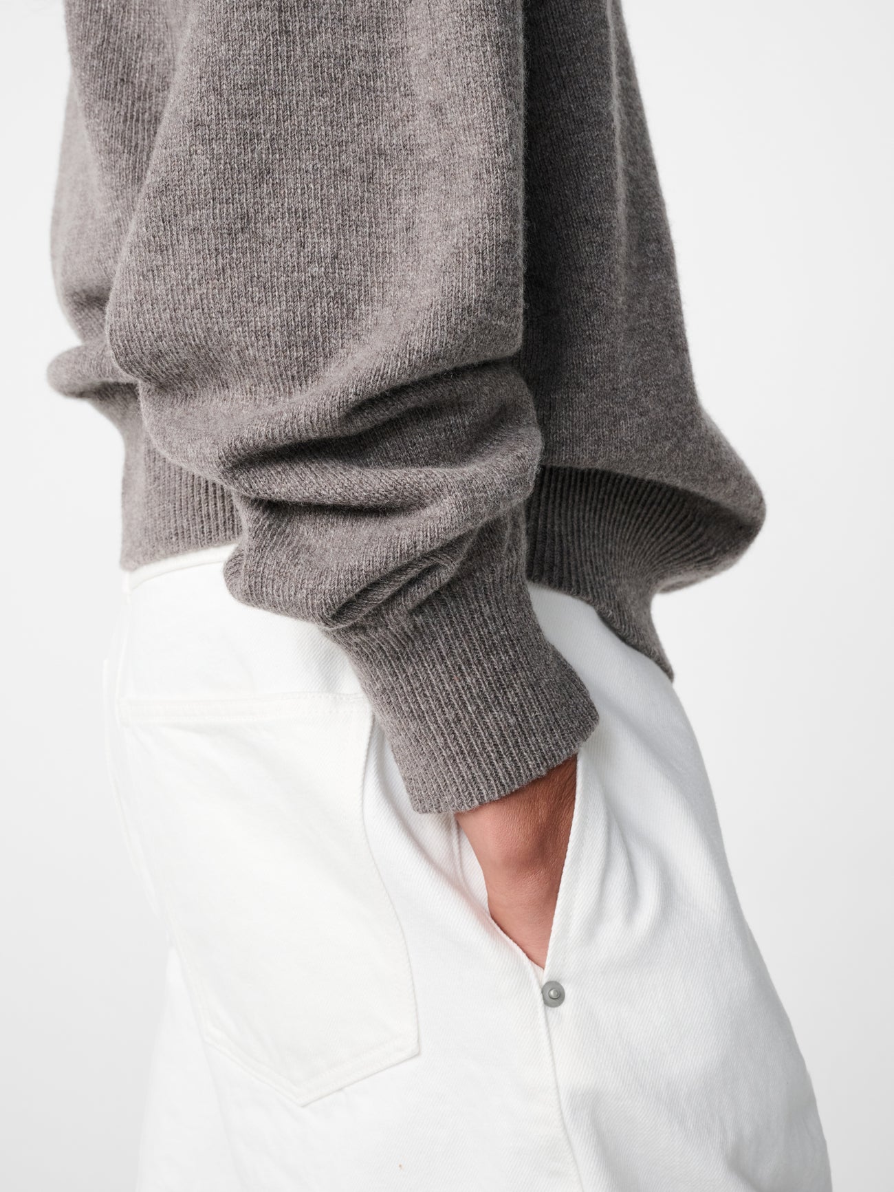 Nottingham Lambswool Knit in Stone Melange