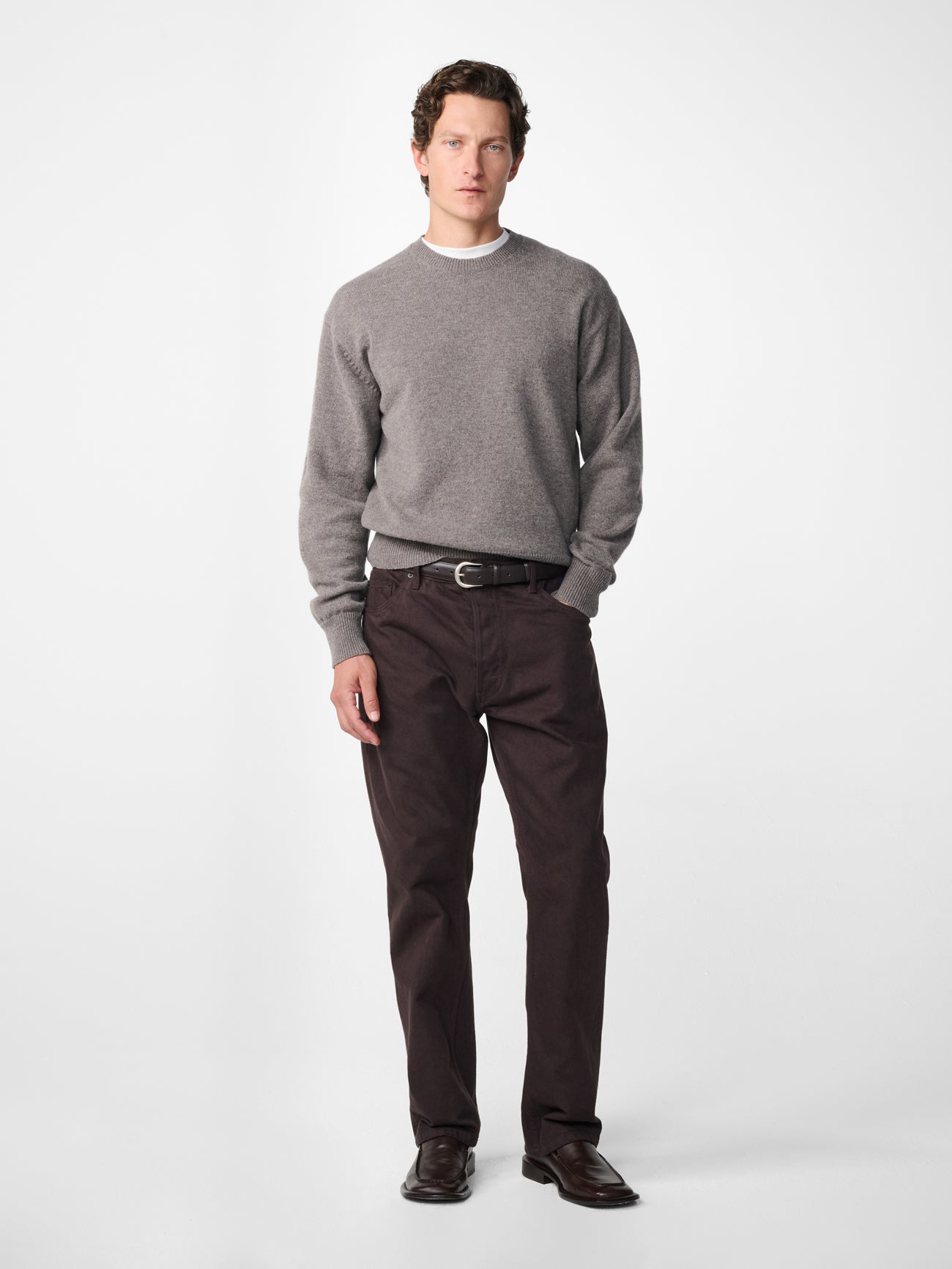 Nottingham Lambswool Knit in Stone Melange