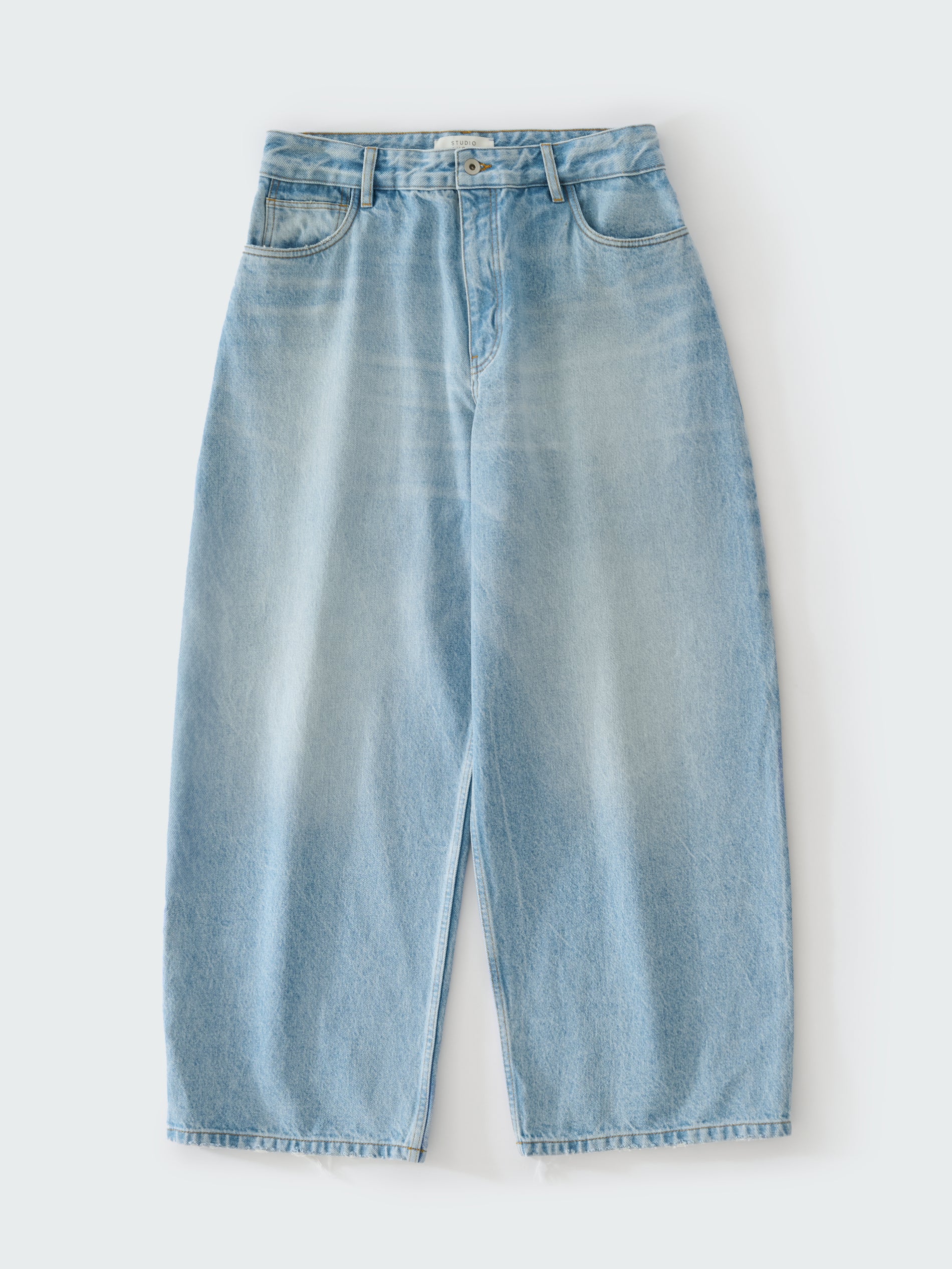 Paolo Denim Wide Leg Pant in Bleached Wash