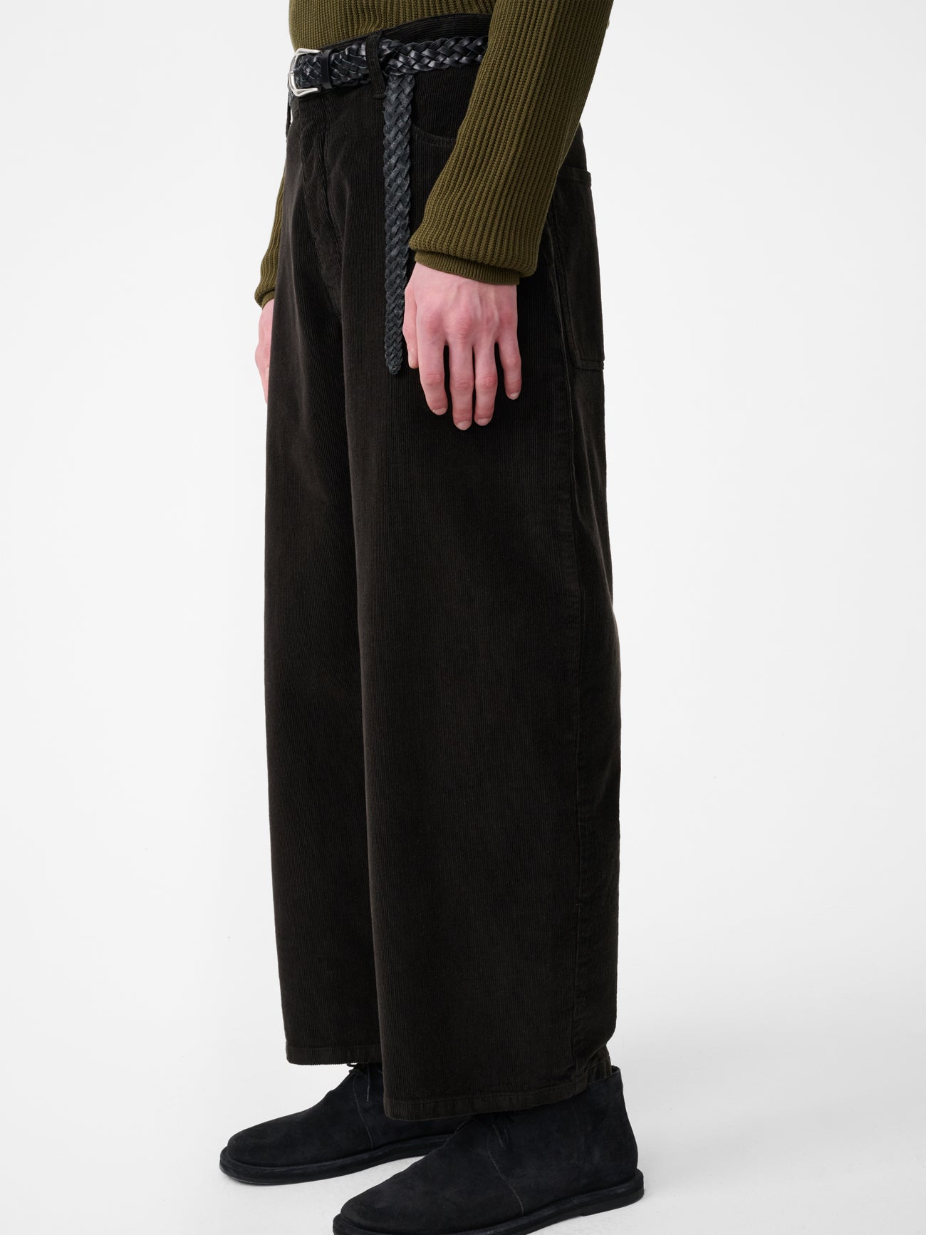 Paolo Corduroy Wide Leg Pant in Coffee