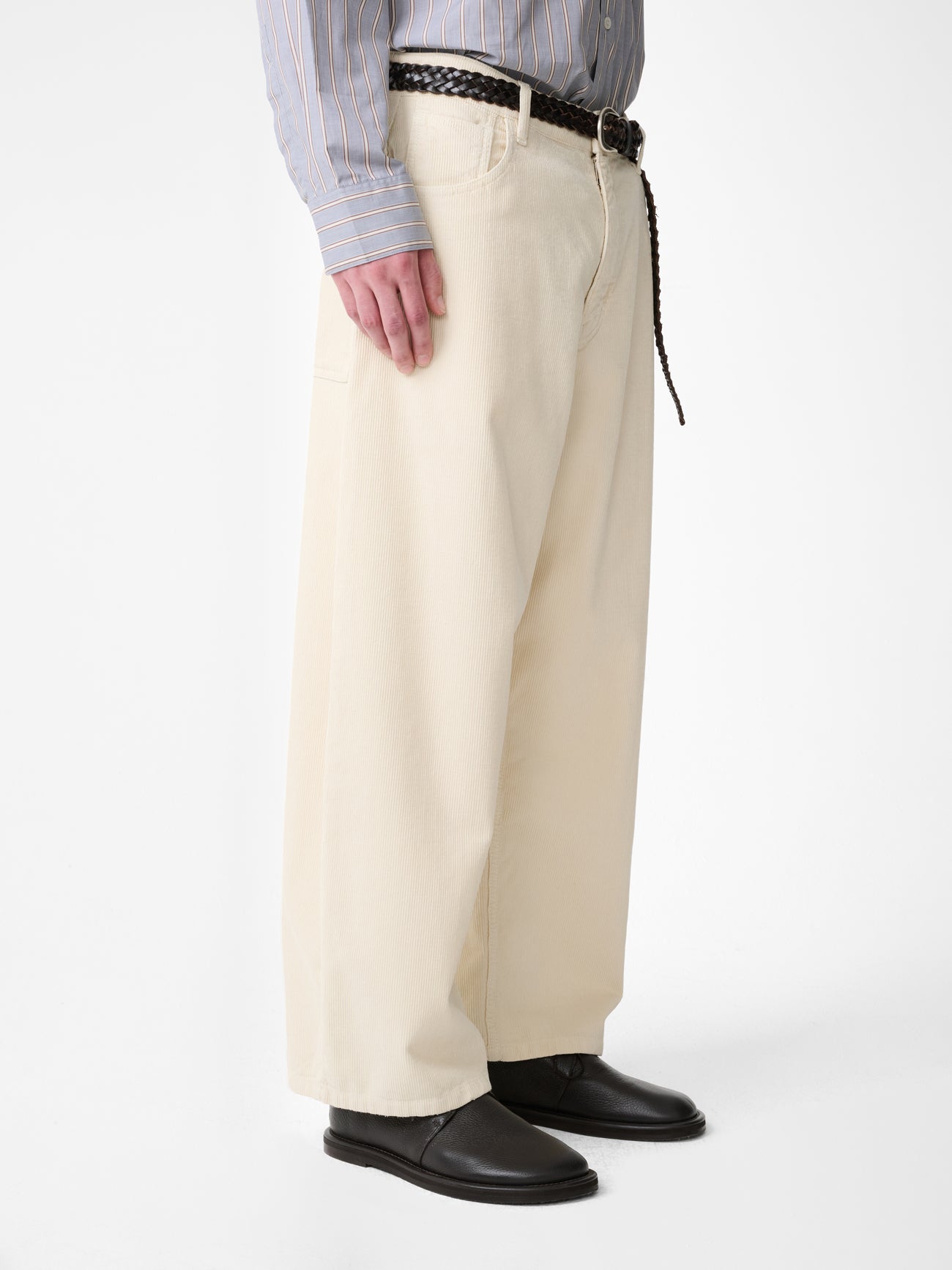 Paolo Corduroy Wide Leg Pant in Panna