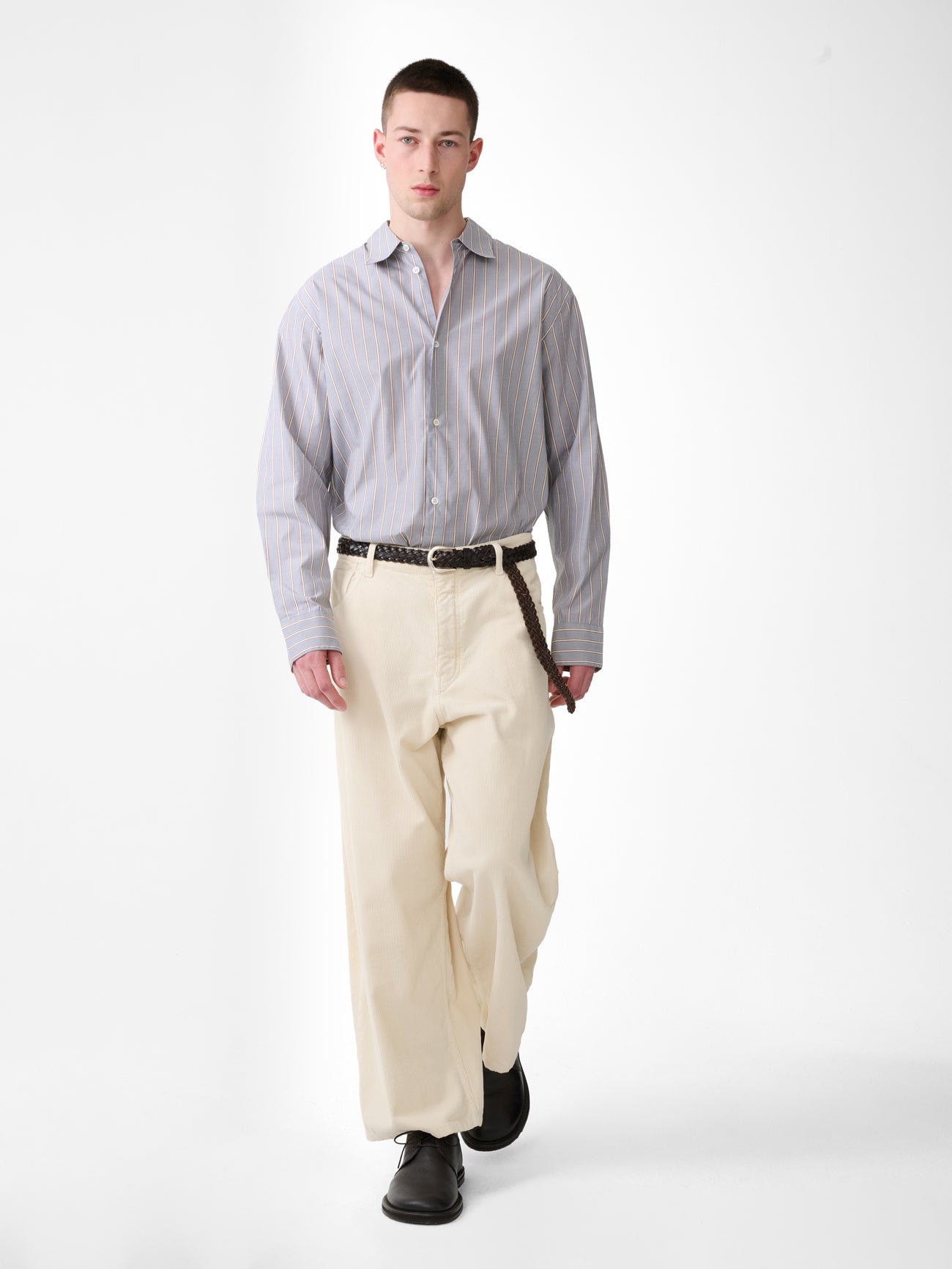 Paolo Corduroy Wide Leg Pant in Panna