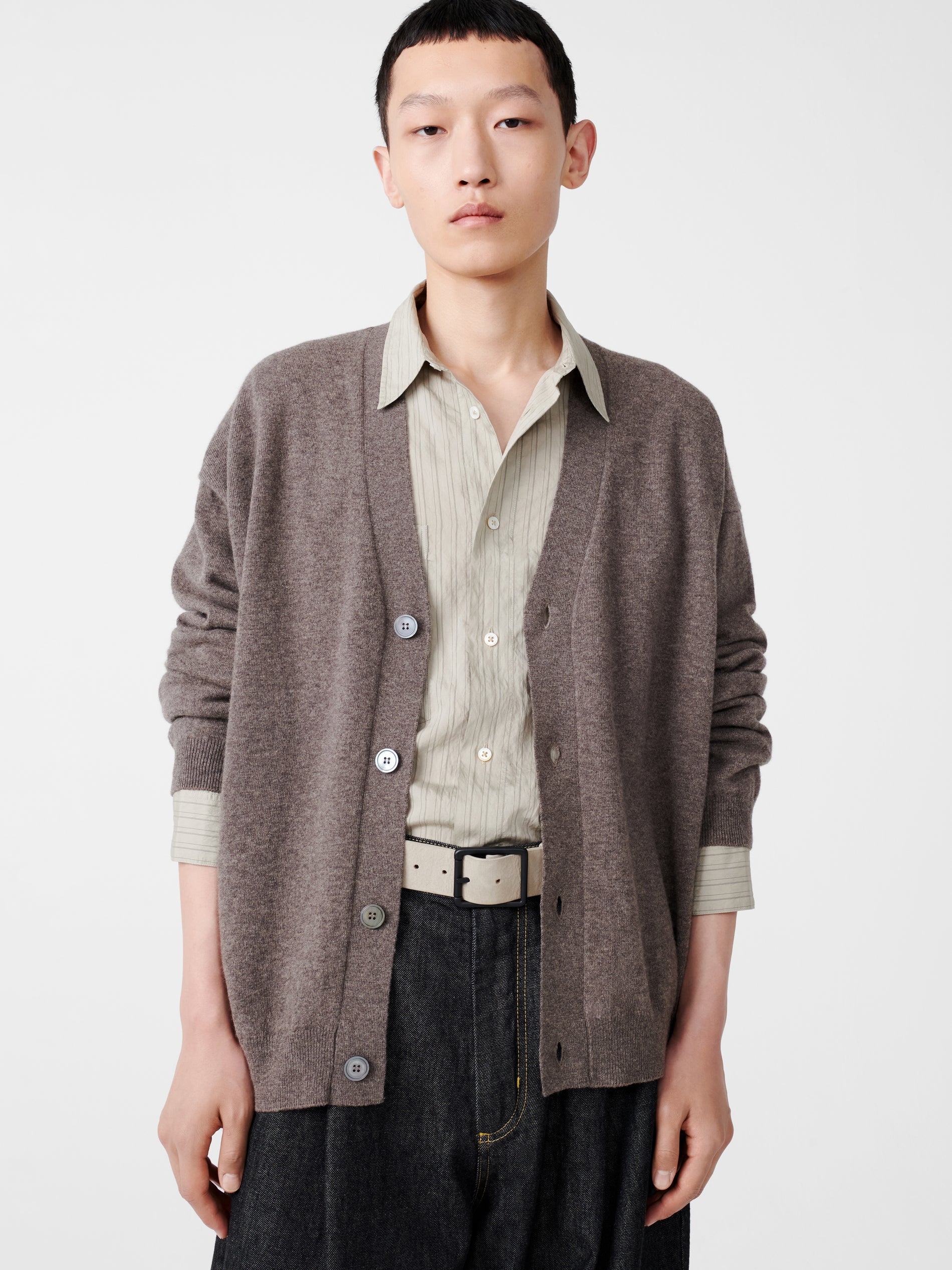Parr Knit in Stone Melange - Studio Nicholson