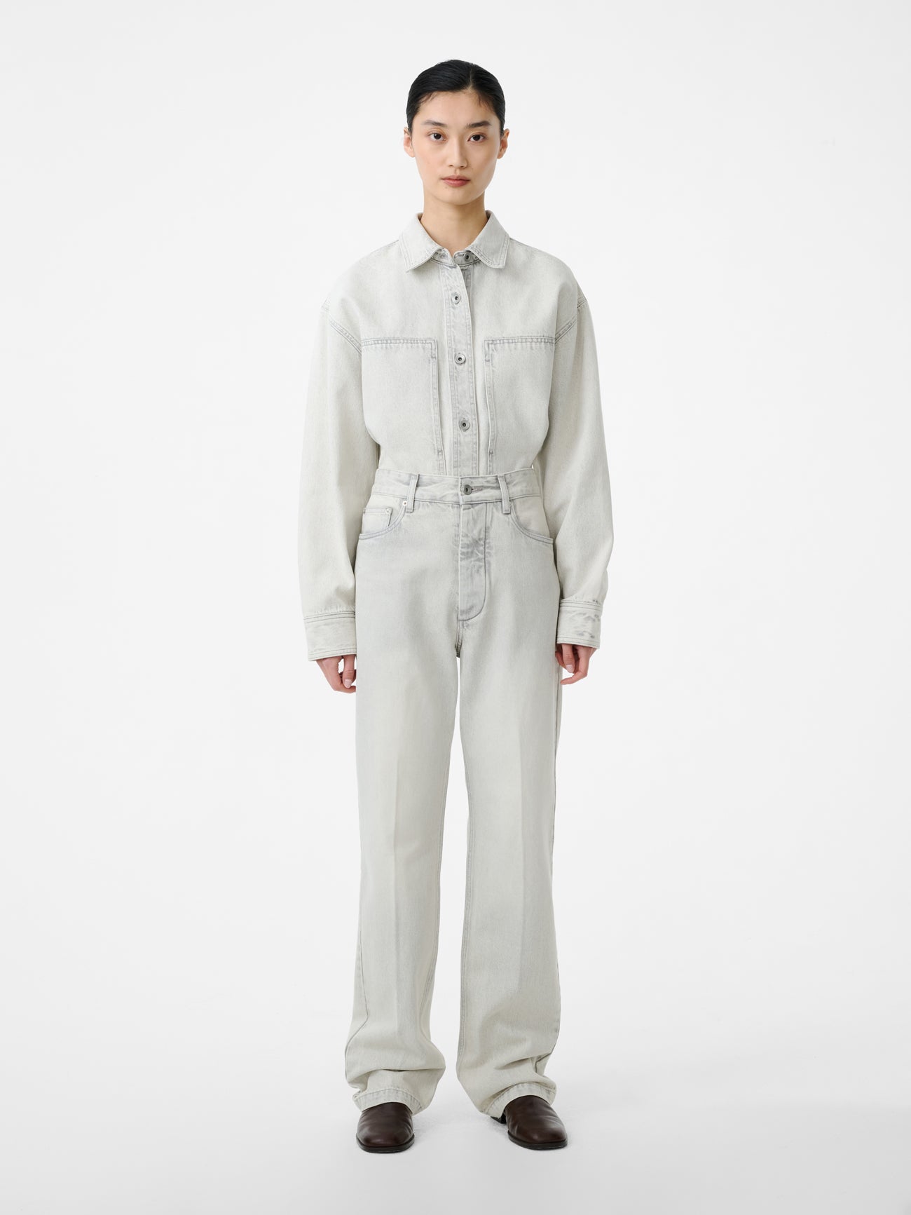 Paso Denim Shirt in Pumice – Studio Nicholson Paso Denim Shirt in Pumice – Studio Nicholson