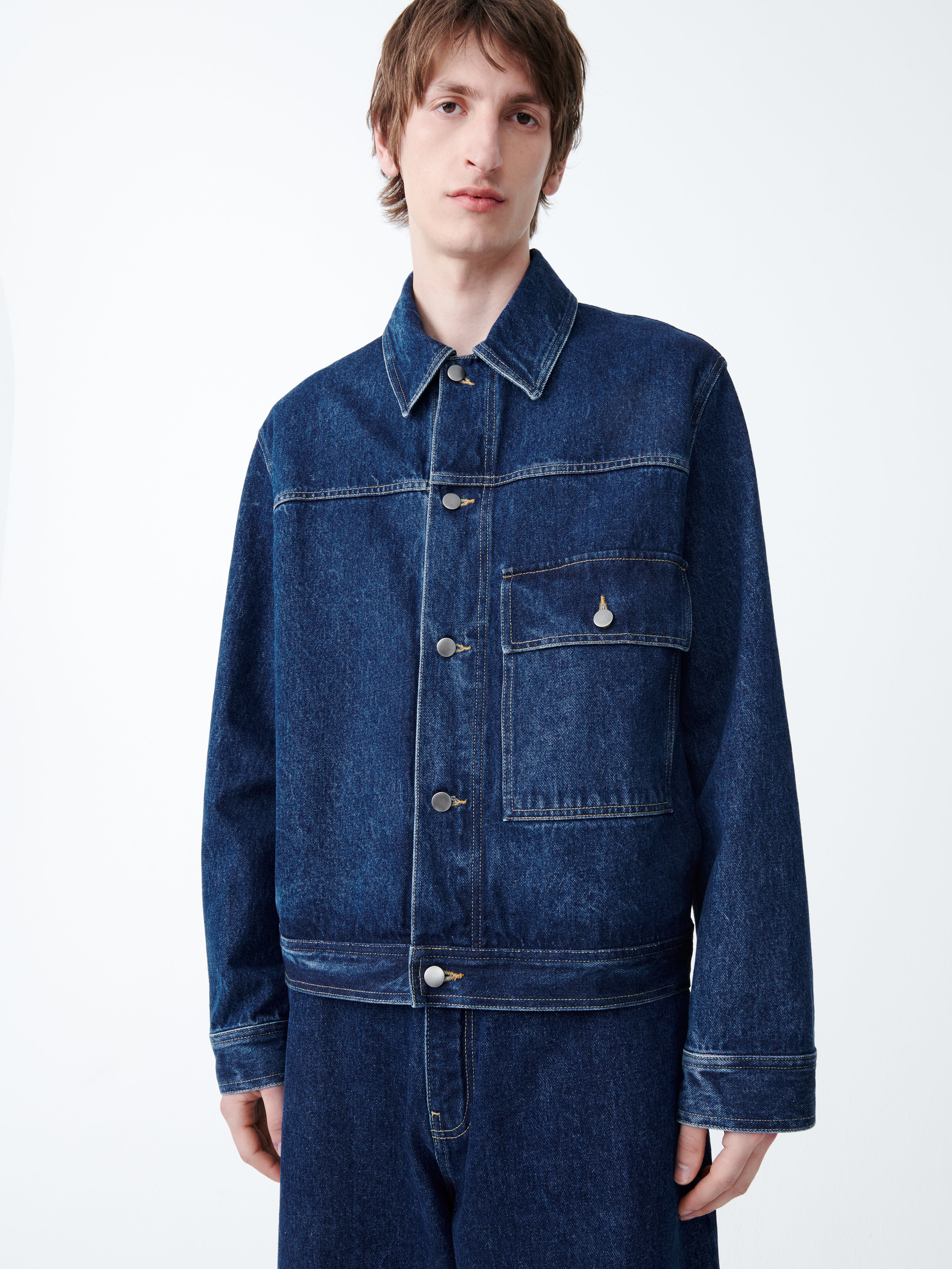 Petar Italian Denim Jacket in Black | Boxy Denim Jacket