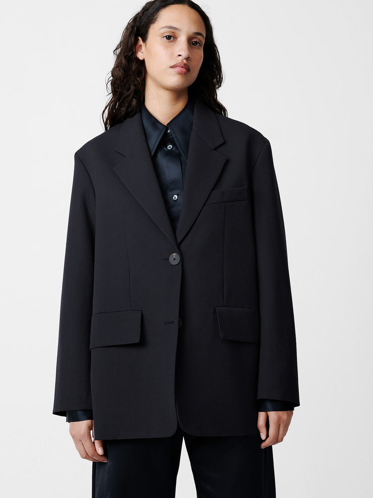 Phelps Wool Jacket in Darkest Navy
